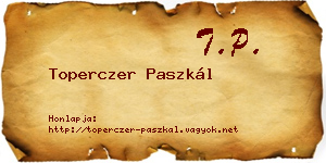 Toperczer Paszkál névjegykártya